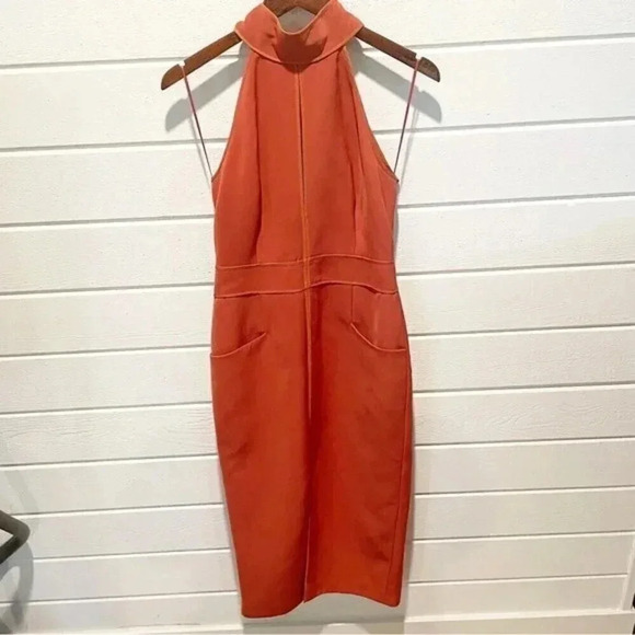 C/Meo Collective Stolen Midi Dress in Rust Halter Neck Sleeveless Size Small - Picture 13 of 13